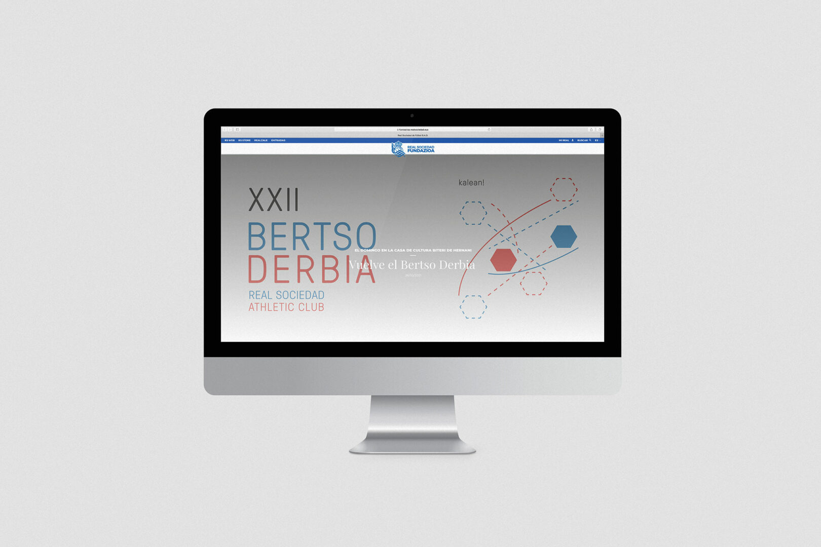 Diseño Banner web Real Sociedad Fundazioa Bertso Derbia edición 22