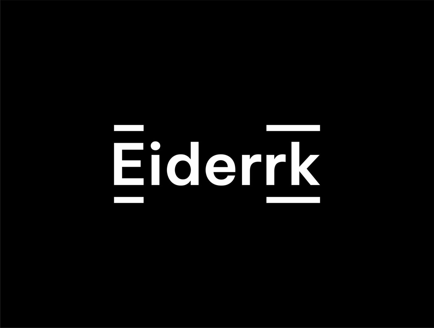 Logotipo Eiderrk en blanco sobre fondo negro