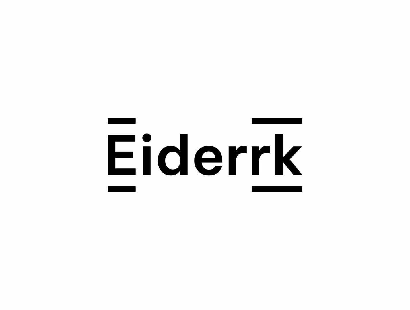 Logotipo Eiderrk en negro sobre fondo blanco