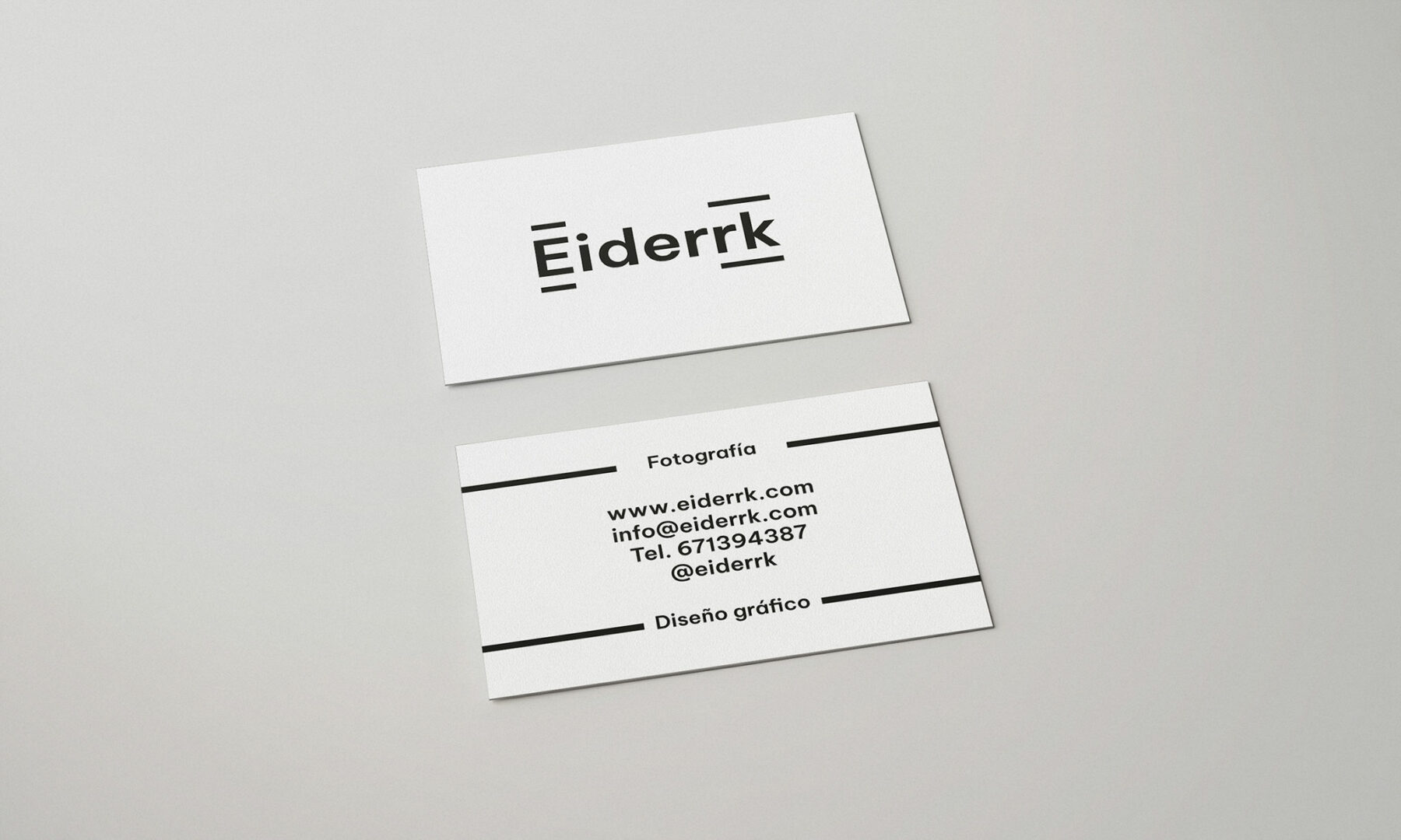 Diseño tarjeta identidad visual Eiderrk