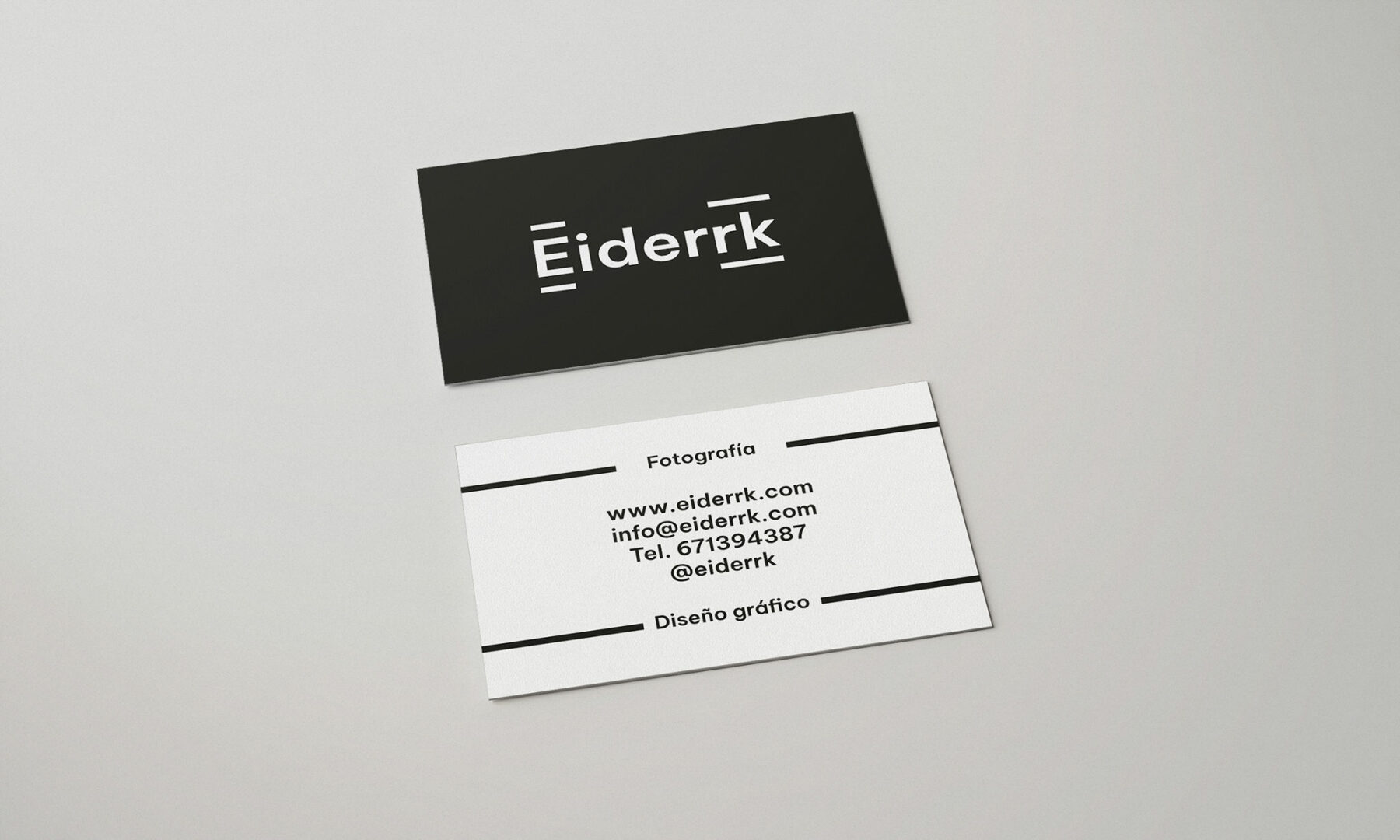 Diseño tarjeta identidad visual Eiderrk